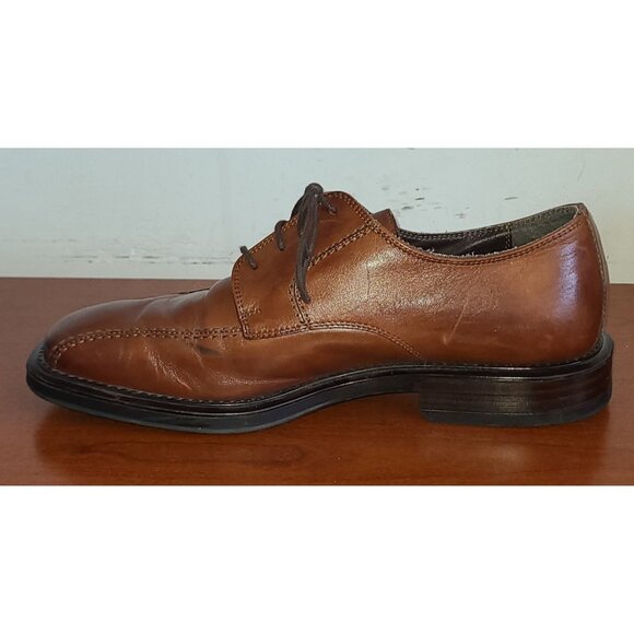 Men's SKECHERS MAESTRO Shoes Sz.10 Lace-Up Italian Brown Square Bicycle Toe - Picture 4 of 11